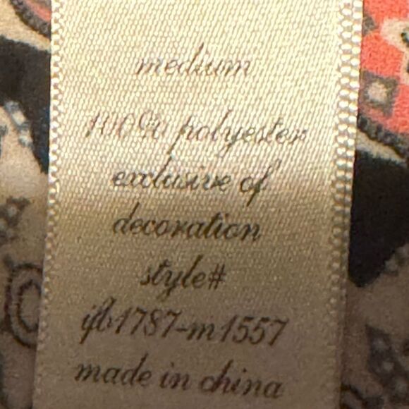 DINA BE Women Medium Boho Indie Multi color Patterned Blouse black crochet - Picture 9 of 10